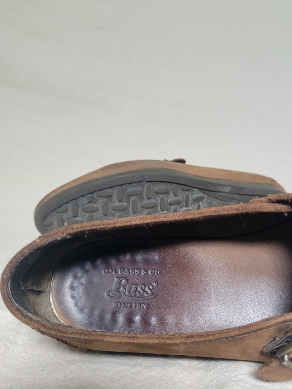 Vintage G.H. Bass Brown Nubuck T-strap Mary Jane Loafers Size 7 - Picture 6 of 7